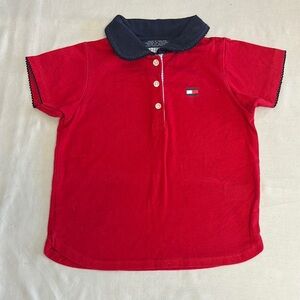 Tommy Hilfiger Red and Blue Polo Vibrant Cotton Blend